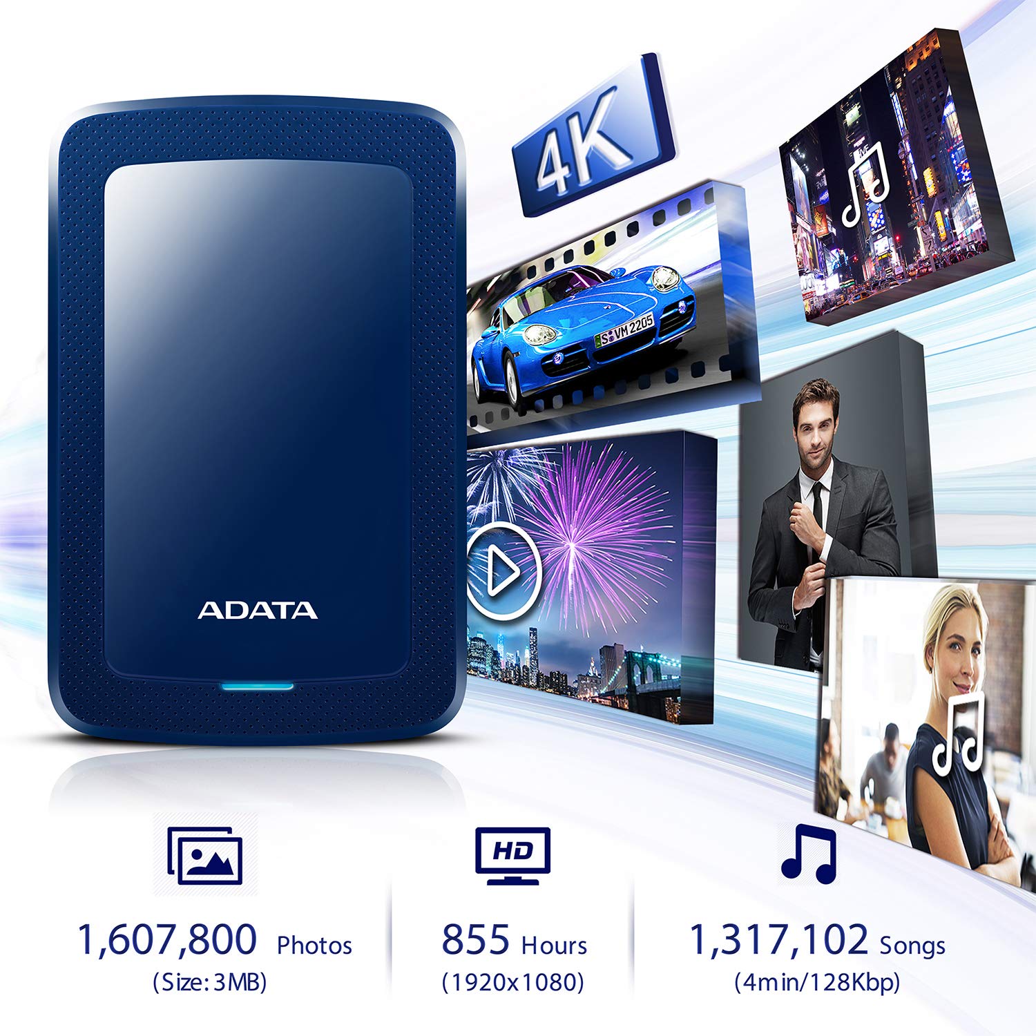Amazon.co.jp: ADATA HV300 外付け ポータブル HDD 1TB AHV300-1TU31